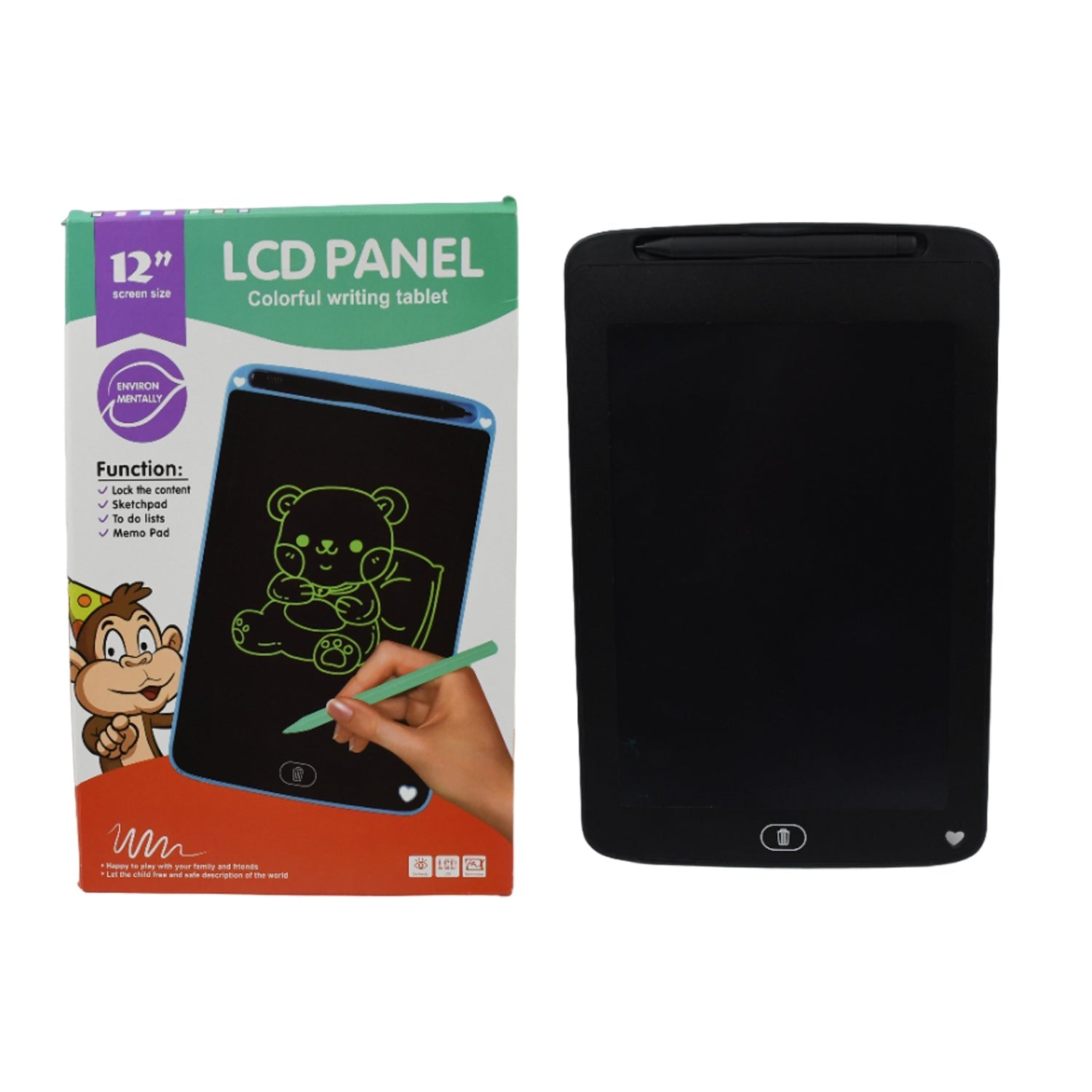 Portable LCD Writing Board Slate Drawing Record Notes Digital Notepad with Pen Handwriting Pad Paperless Graphic Tablet for Kids 12 inch Portable LCD Writing Board Slate Drawing Record Notes Digital Notepad with Pen Handwriting Pad Paperless Graphic Tablet for Kids 12 inch